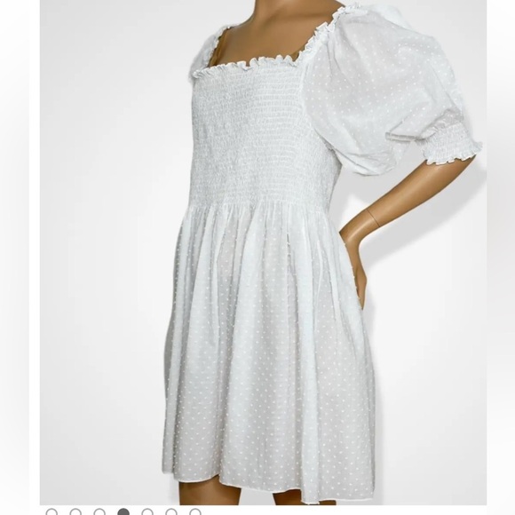 Hill House The Athena Nap Dress in Sheer White Swiss Dot large - Picture 2 of 8